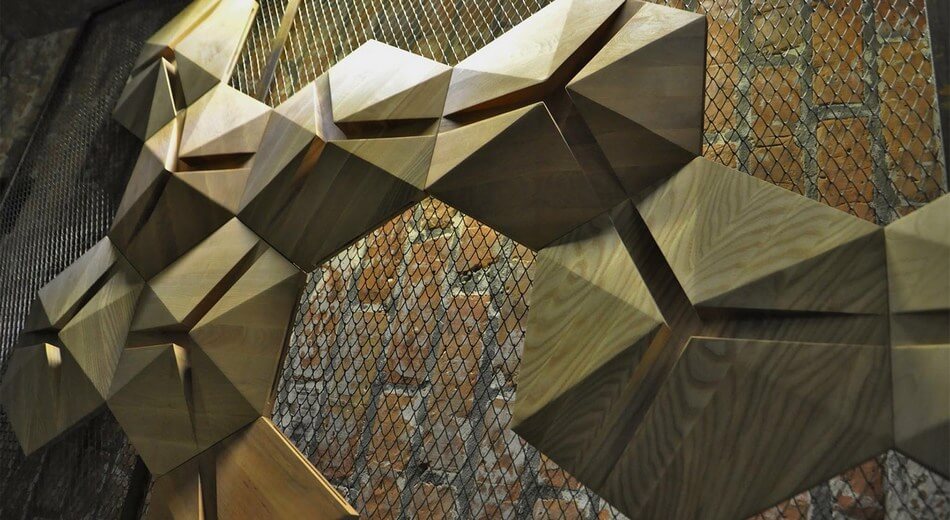 Деревянные панели  Optics Hexagon