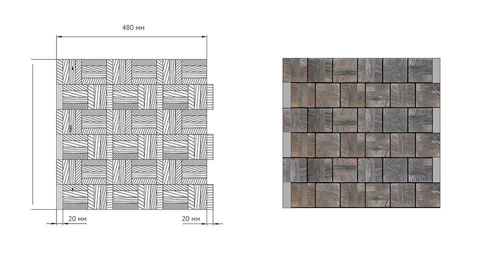 Схема деревянных панелей Mosaic patina Схема деревянных панелей Mosaic patina
