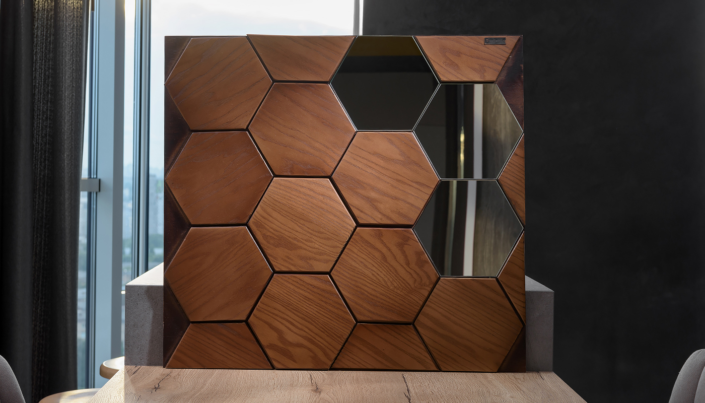 Деревянные панели Mosaic Honey Mirror